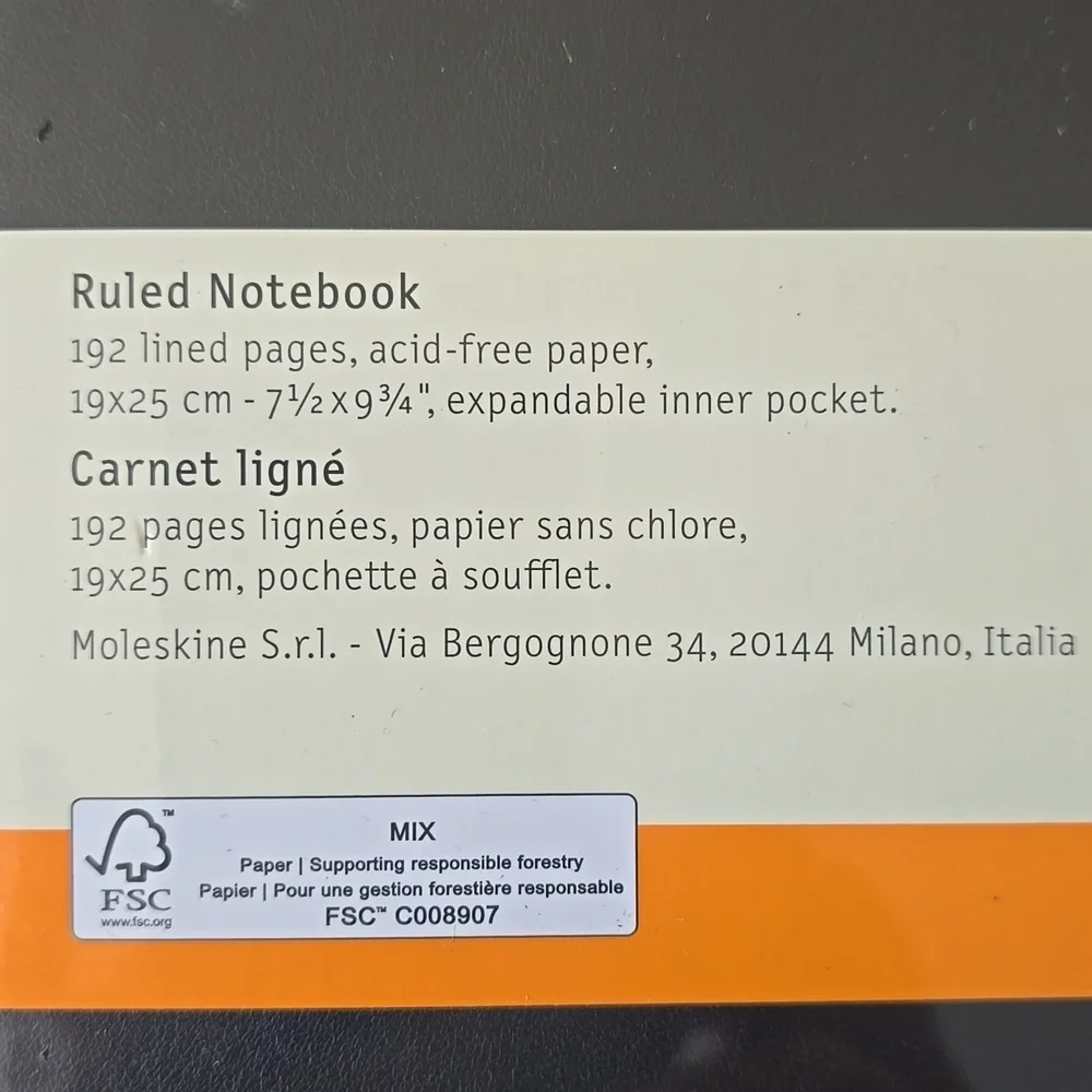 ❤️BUY 5 GET 3 FREE Moleskine Classic Notebook, XL, Ruled, Black, Soft Cover